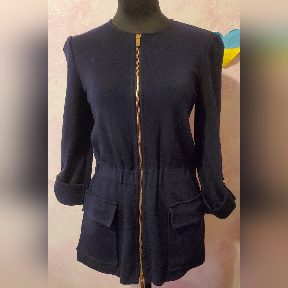 St. John Navy Knit Top